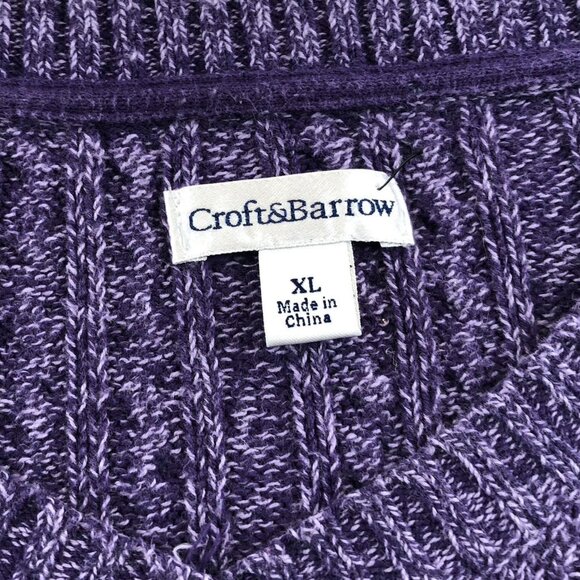Croft & Barrow Women Sweater Size XL Lot Of Two Cardigan Purple Knit Cozy Lounge - Picture 13 of 15